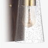 Globe Electric Dark Wood Toned Wall Sconce with Matte Brass Accents and Seeded Glass Shade - 4 of 4