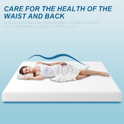 Queen 6-Inch White Gel Memory Foam Mattress with Bamboo Cover