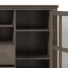 53" Solid Wood Farmhouse Tall Transitional TV Media Stand with Two Central Drawers, Tempered Glass Doors and Adjustable Shelf for Living Room - 2 of 4