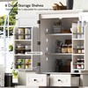 Kitchen Pantry Cabinet with 3 Pull-Out Organizers, 6 Door Shelves and 2 Drawers, Adjustable Shelves, Freestanding Cupboard for Dining Room - 2 of 4