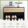Jojoka 2-Drawer Flip Shoe Cabinet with Adjustable Shelves and Rattan Front for Entryway Storage Organizer - 4 of 4