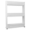 Home Basics 3 Tier Plastic Storage Tower with Wheels, White - 4 of 4