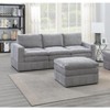 Okak Modern Convertible Sectional Sofa Couch with 2 Armchair/Wedge, 2 Armless Chairs,1 Ottomans 5pc Fabric Plush Modular Sofa for Living Room, Gray - 2 of 4