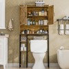Over The Toilet Storage Cabinet with Barn Doors & Toilet Paper Holder Stand, Space-Saving Toilet Rack - 3 of 4