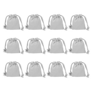 Unique Bargains 100% Cotton Reusable Washable Dust Drawstring Bag 12 Pcs - 1 of 4