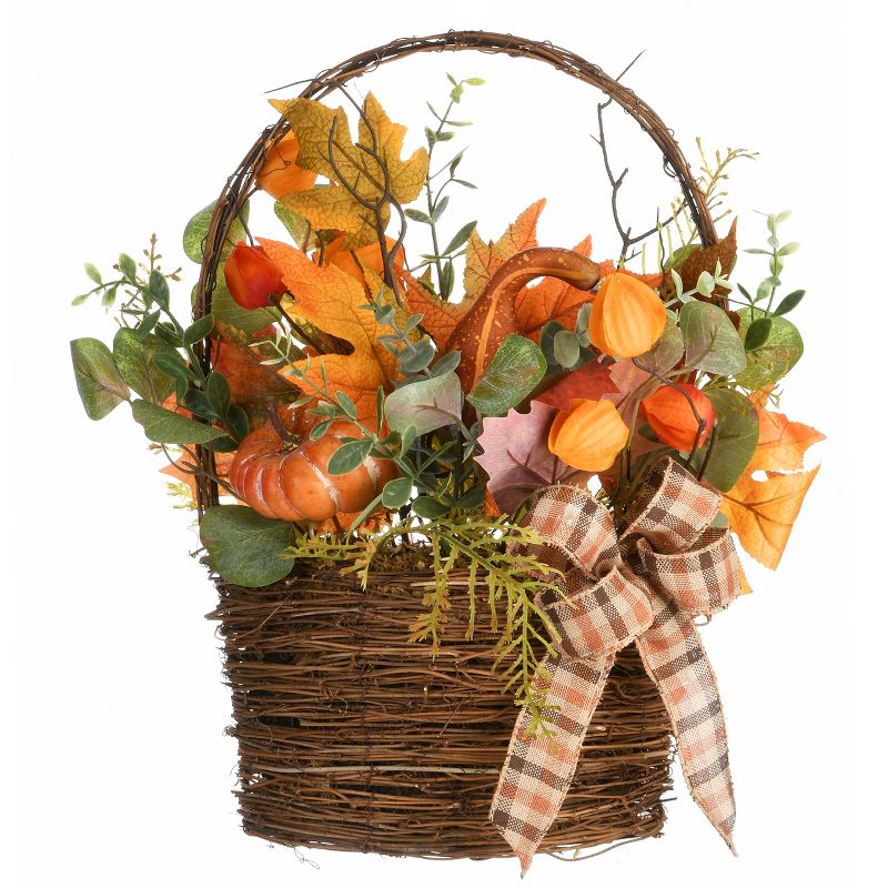 15" Harvest Wall Basket Décor - National Tree Company, 1 of 6