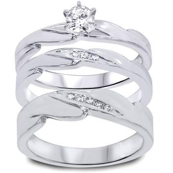 My Trio Rings  Affordable Matching His & Hers Wedding Ring Sets