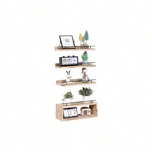 Bathroom Floating Shelves Over Toilet Paper Holder Farmhouse Wood Living Room Bedroom Kitchen Wall Decor 4 - 1 of 4