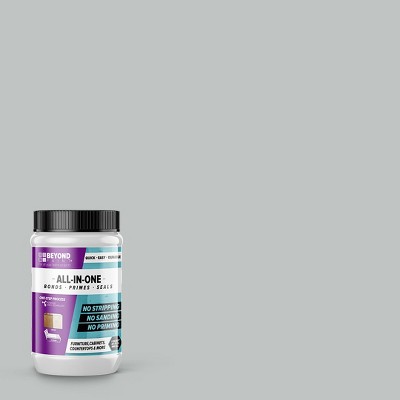 Beyond Paint 1 Quart Primer, Finisher, Sealer, All in 1 Multi Use Home Furniture, Cabinet, and Kitchen Countertop Refinishing Paint, Soft Gray