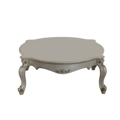 Elegant Pearl Round Wood Coffee Table with Queen Anne Legs