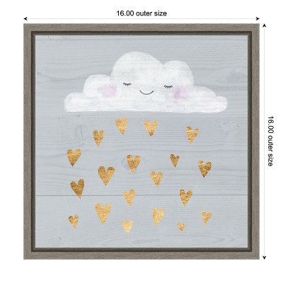 Sweet Dreams Gray and Gold Canvas Wall Art 16 x 16-in.