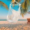 Slickblue Cotton Canvas Hanging Chair, Soft Pillows, Rope Chair, Rainbow, Beige - 2 of 4