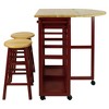 Breakfast Cart with Drop Leaf Table & Stool Set - Flora Home - 3 of 4