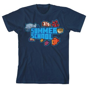 Minecraft Summer School Graphic Youth Boy's Navy T-Shirt - 1 of 3