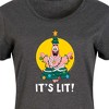 Women's SpongeBob SquarePants Patrick It's Lit Graphic T-shirt Dress - Heather Charcoal - Small - 2 of 4