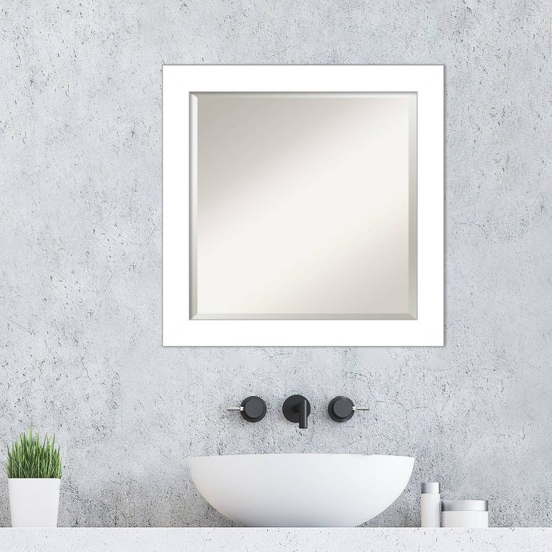 Wedge Framed Bathroom Vanity Wall Mirror White - Amanti Art, 5 of 10