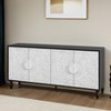 63" Large Accent Storage Cabinet with Carved Door for Living Room,Entryway - Leovsnove - 3 of 4