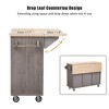 YOOCOZZ 51.2" Farmhouse Rolling Kitchen Cart with Drop Leaf and Ample Storage Space - 4 of 4