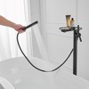 BWE 1-Handle Freestanding Floor Tub Faucet Bathtub Filler With Hand Shower and Storage Tray In Black - image 4 of 4