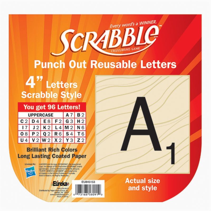 Eureka® Scrabble™ Deco 4" Letters, 96 Per Pack, 3 Packs, 2 of 3