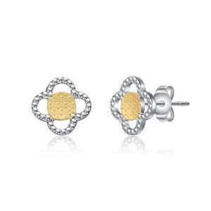 Guili Floral Symphony Two-Tone Earrings – Graceful Design Featuring Delicate Floral Details in Two-Tone Metals for an Elegant, Nature-Inspired Look. - 1 of 2