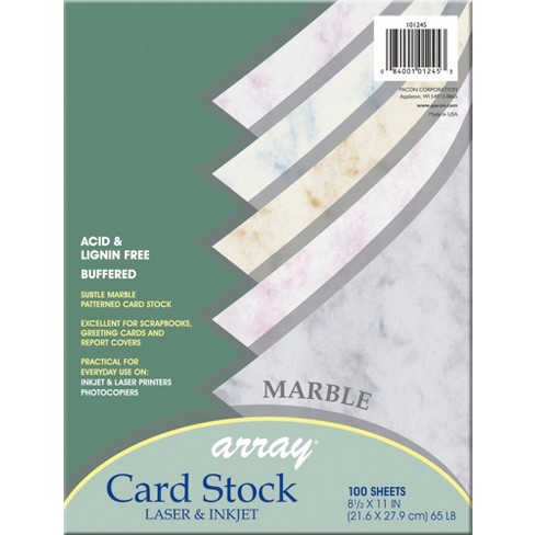 Array Card Stock Paper, 8-1/2 X 11 Inches, Assorted Marble Colors