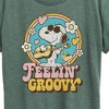 Women's - Peanuts - Feelin' Groovy Snoopy and Woodstock Short Sleeve Graphic T-Shirt - 2 of 4