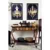 (Set of 2) 19.5" x 28" Large Gold Chandeliers Wall Art on Iron Panels - Olivia & May: Reflective Vintage Decor Centerpieces - 2 of 4