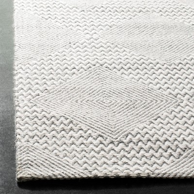 Ivory and Gray Hand Loomed Wool Area Rug