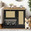 BENCMATE Pet Bowl Hidden Bowls Feeding Station, Organizational Space for Pet Food and Accessories in Kitchen, Living Room, Black, 38.58"*19.29"*8.27" - 2 of 4