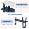 PAGED Mediterranean Narrow Console Table with Marble-Effect Top, Retro Entryway Table with Open Shelf, 2-Tier Storage Sofa Table for Entryway - 4 of 4
