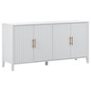 NicBex Modern 4-Door/3-Door Sideboard,Kitchen Storage Cabinets with Metal Handles for Kitchen and Dining Room,White/Black - 2 of 4