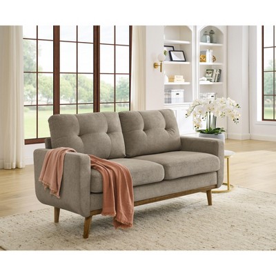 NicBex Modern Tufted Upholstered Loveseat Sofa Couch with Wooden Legs,2-Seat Lounge Sofa for Living Room,Apartment