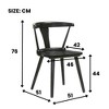 GDFStudio Odette Farmhouse Rubberwood Dining Chairs with Curved Backrest (Set of 2) - 3 of 4