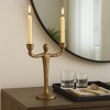 Decorative Metal Taper Candle Holder for House Decor - Artistic Figurine Candlestick Holder for  Mantel, Bookcase Accent, or Console Decor - 2 of 4