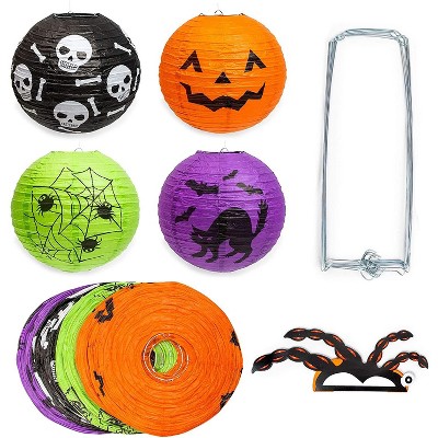 Spooky Central 10-Pack Halloween Party Decorations, Hanging Papers Lanterns, 12 in