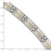 Black Bow Jewelry 12mm Stainless Steel & 14K Yellow Gold Inlay Link Bracelet, 8.75 Inch - 4 of 4