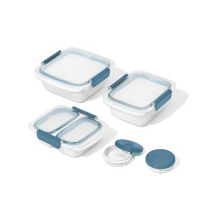 OXO 10pc Prep and Go Food Container Set Ocean Blue - 1 of 4