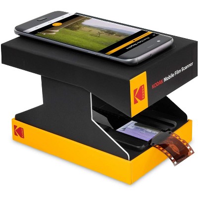 KODAK Mobile Film Scanner - Fun Novelty Scanner Lets You Scan and Play with Old 35mm Films & Slides Using Your Smartphone Camera - Cardboard Platform & Eco-Friendly Toy LED Backlight