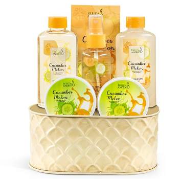 Freida & Joe  Fresh Cucumber Melon Fragrance Bath & Body Collection Basket Gift Set Luxury Body Care Mothers Day Gifts for Mom
