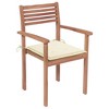 vidaXL Patio Chairs 2 pcs with Cream Cushions Solid Teak Wood - 2 of 4