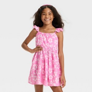 Girls' Minnie Mouse Gauze Gauze Dress - Pink - 1 of 3