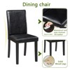 5-Piece Counter Height Dining Set: Square Wood Table, 4 Upholstered Chairs with Crystal Decor, Ideal for Kitchen - 2 of 4