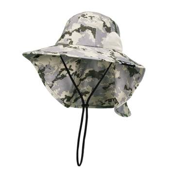 Tirrinia Woodland Camo Neck Flap Wide Brim Sun Hat, Uv Sun Protection Yard  Work Safari Hiking Hat For Men Women : Target