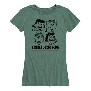Women's - Peanuts - Lucy Sally Peppermint Patty Girl Crew Short Sleeve Graphic T-Shirt - 1 of 4