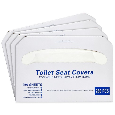 Juvale 4 Pack of 250 Pieces Disposable Toilet Seat Covers, Flushable Paper Cover for Bathroom, Travel Accessories, Kids, Adults, 14 x 16 In, 1000 Pack - image 1 of 4