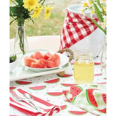 Red and White Cotton Watermelon Slice Table Runner