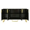 XIYUYEU Modern Sideboard with Four Doors, Metal handles & Legs and Adjustable Shelves Kitchen Cabinet - 3 of 4