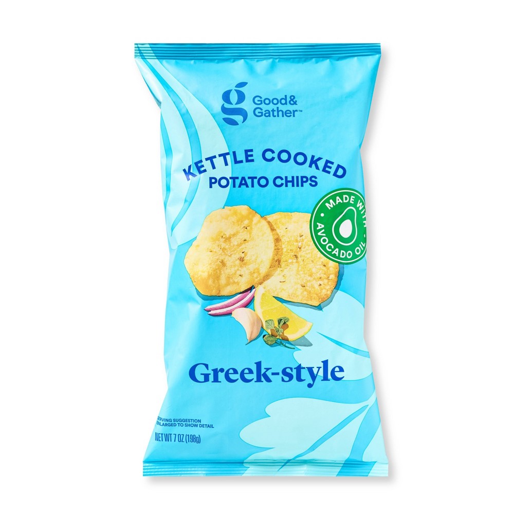 Greek-Style Kettle Cooked Potato Chips - 7oz - Good & Gather™