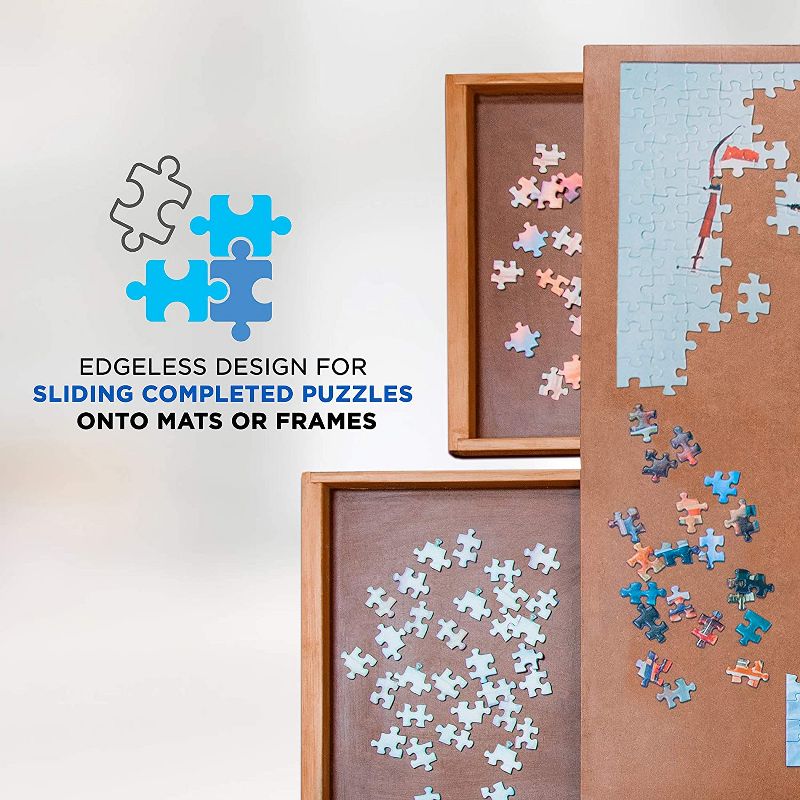 Jumbl 27x35" Jigsaw Puzzle Board Rack w/Legs, Mat & 6 Drawers, 5 of 7